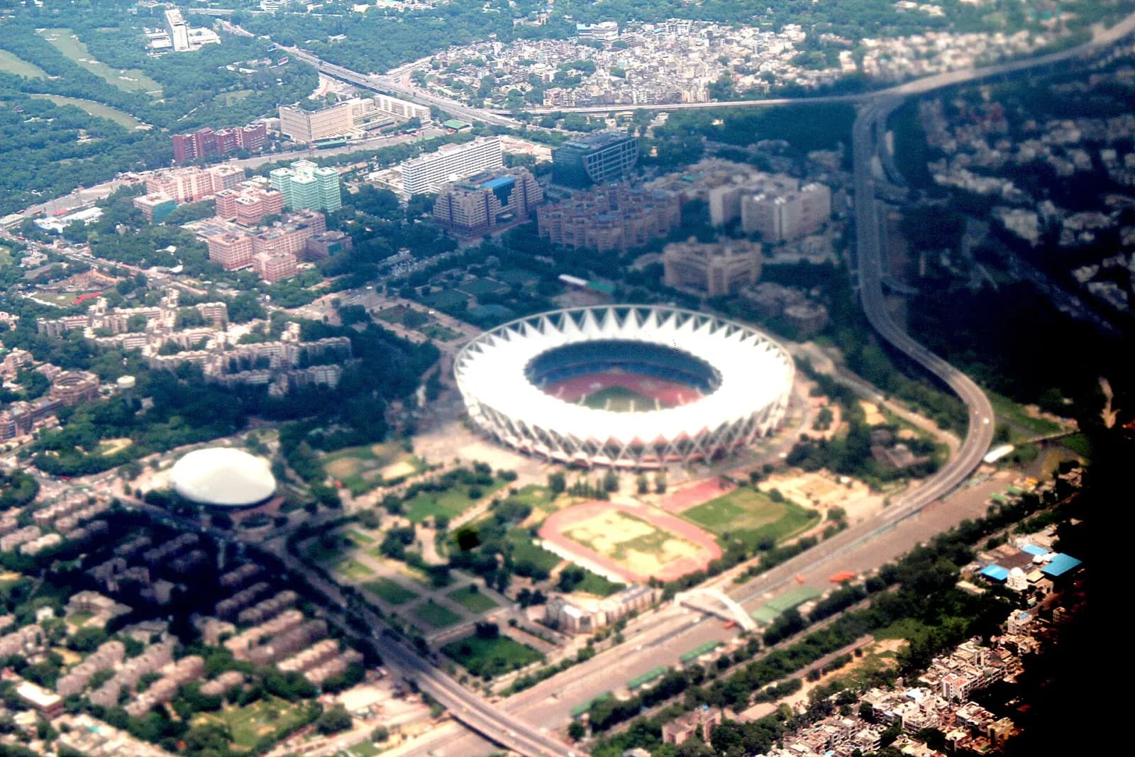 Aerial view of roads in Delhi